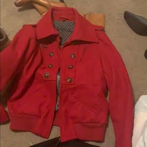 red cute short coat